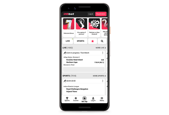 Open DBbet site on Android