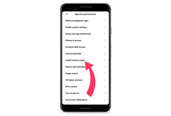 Enable Unknown Sources setting