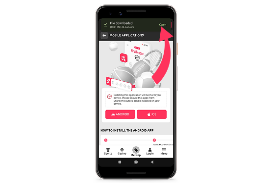 Install DBbet APK file