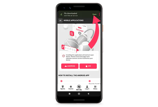 Install DBbet APK file