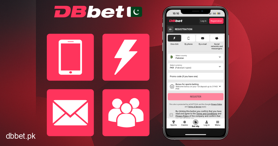 Register easily via DBbet mobile app
