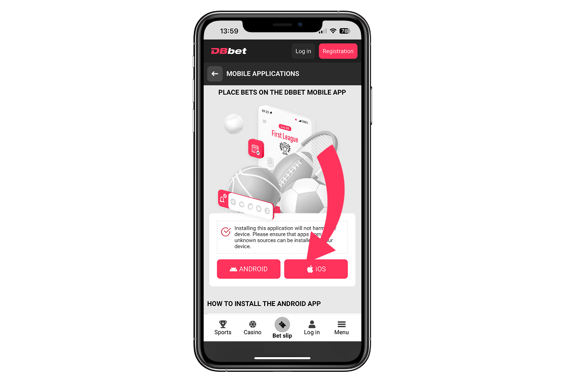 Tap to download iOS app