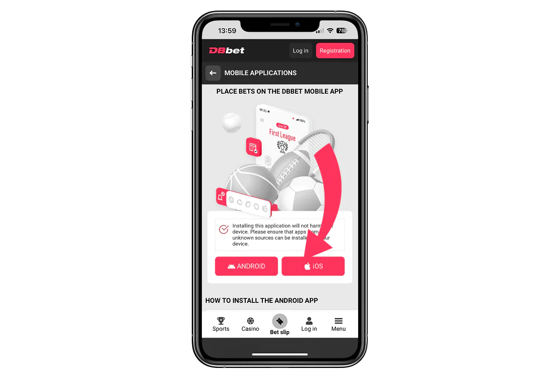Tap to download iOS app