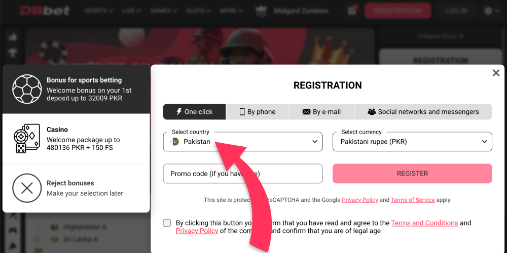 Select Your Country Option