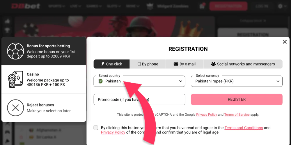 Select Your Country Option