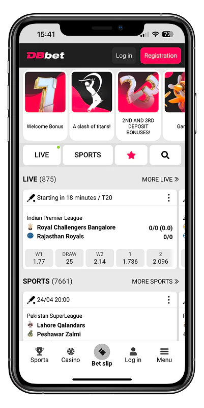 DbBet main page