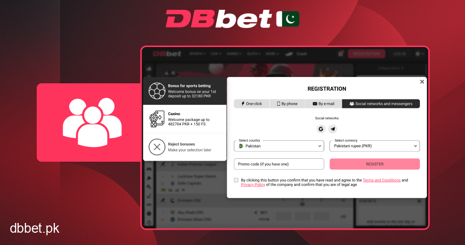 DBbet Social Media Registration