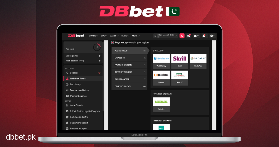DBbet withdrawals PKR crypto e-wallets fast